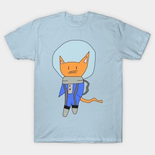 Space Cat -(Orange) T-Shirt